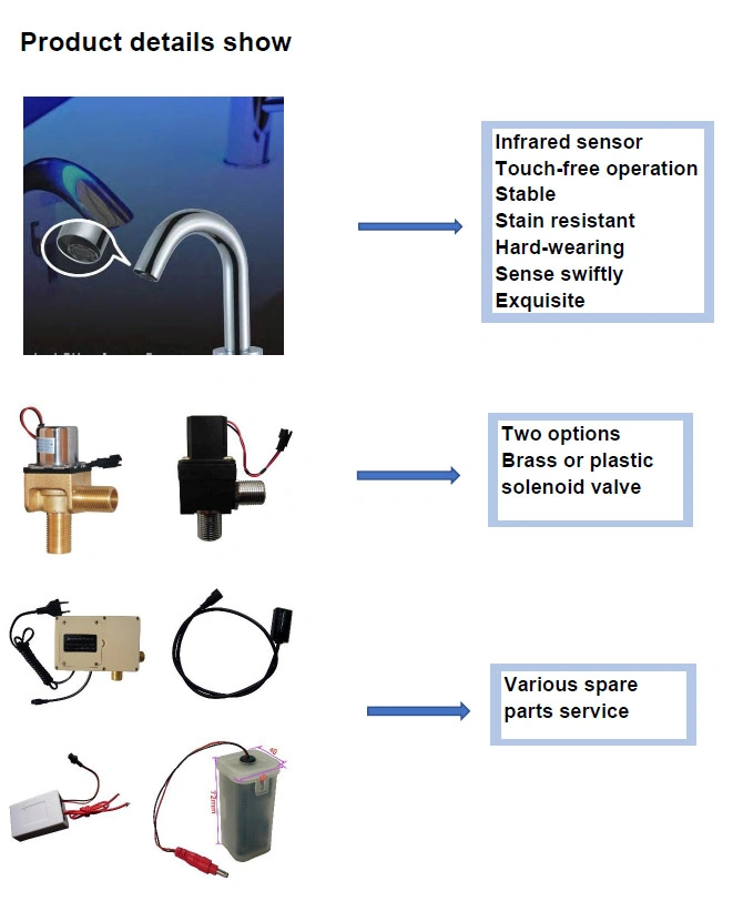 Sensor Basin Faucets Free Accessory Parts for Supermarket& Shop