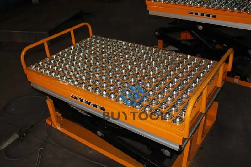 1 Ton Fixed Roller Scissor Lift Electric Hydraulic Fixed Scissor Lift Table with Bellow Covers