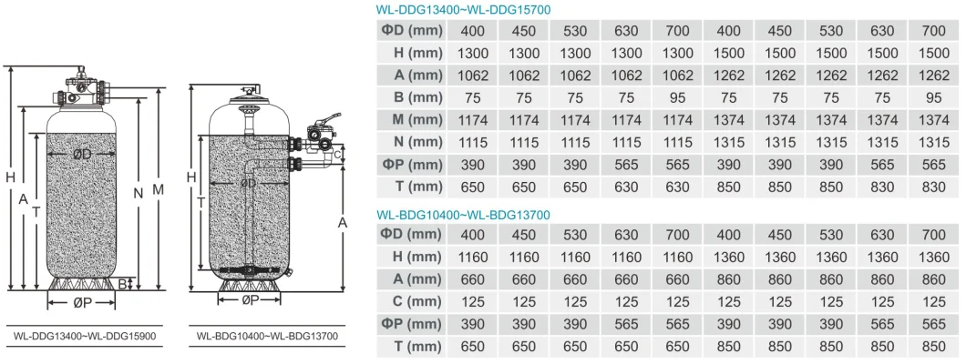 SPA Laswim China Swimming Pool Deep Bed Sand Filter Wl-Ddg