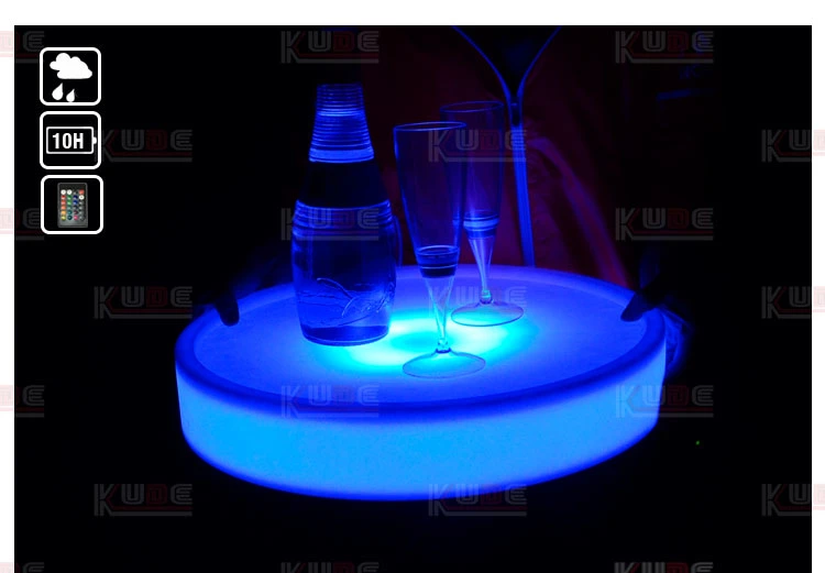 LED Wireless Light up Plastic Wine Fruit Tray